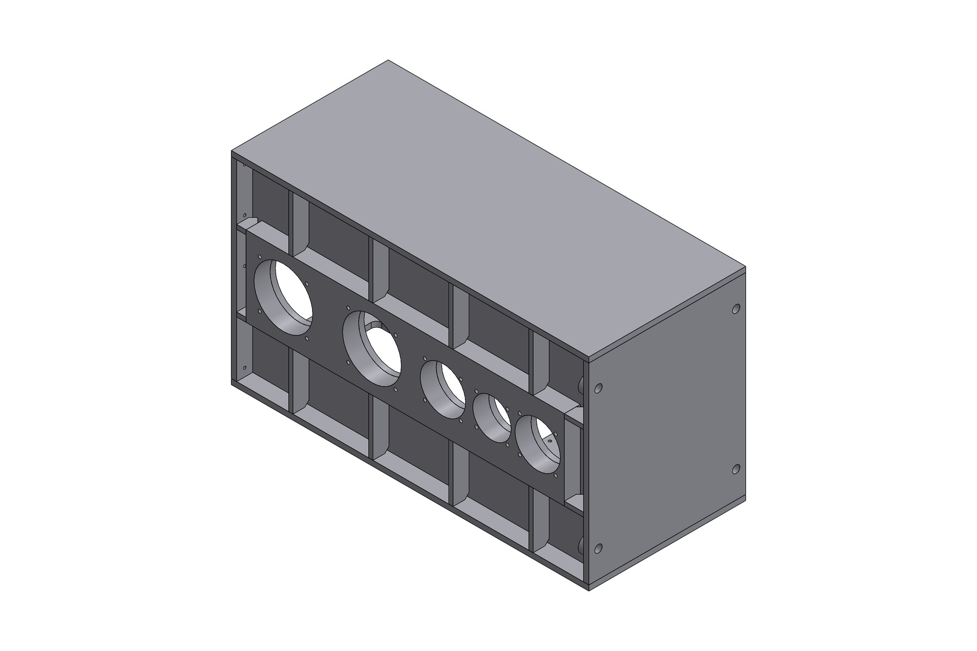 Split cast housing with bearing bores and oil ports