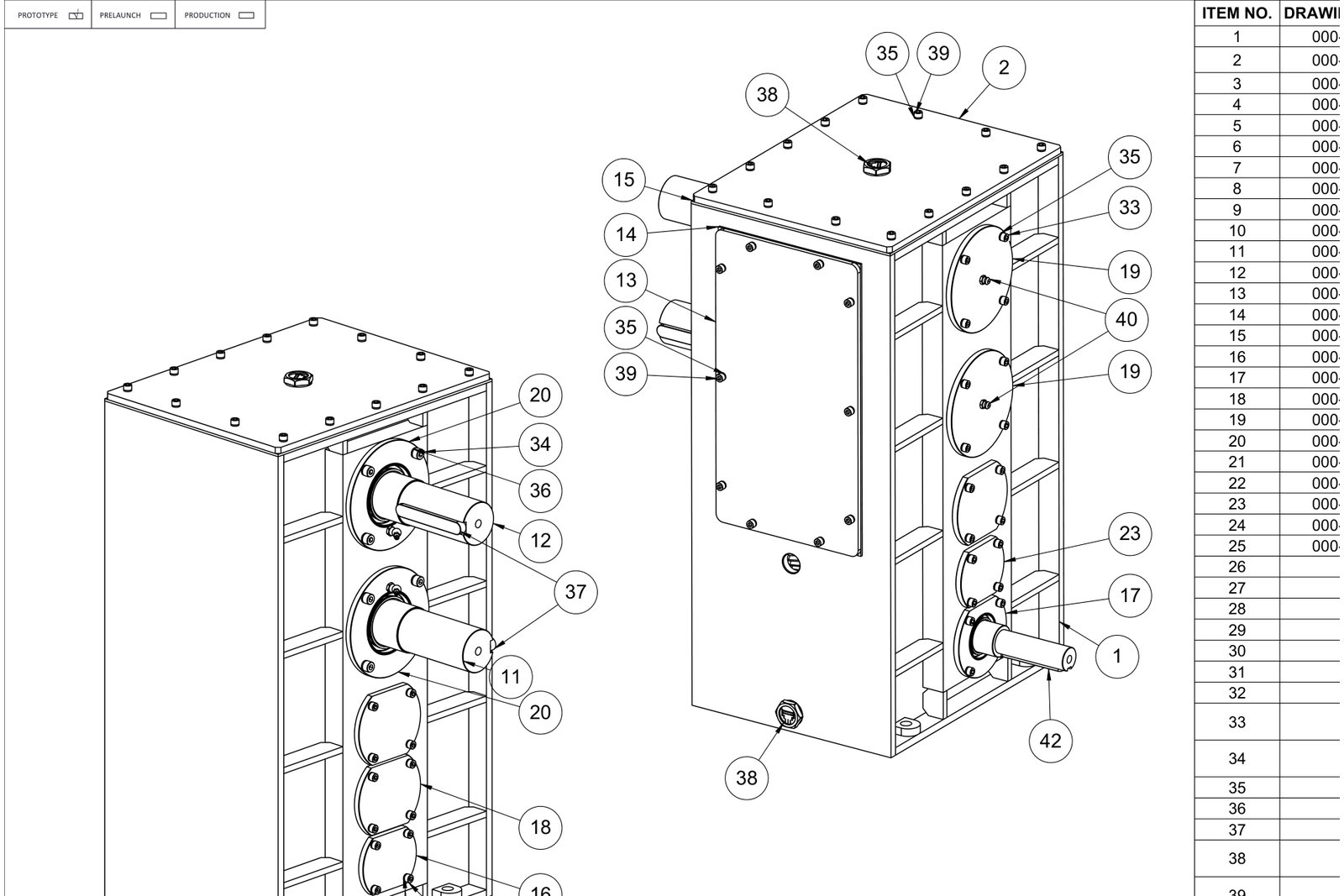 Three-Stage Helical Gearbox with Twin Output Shafts — additional view