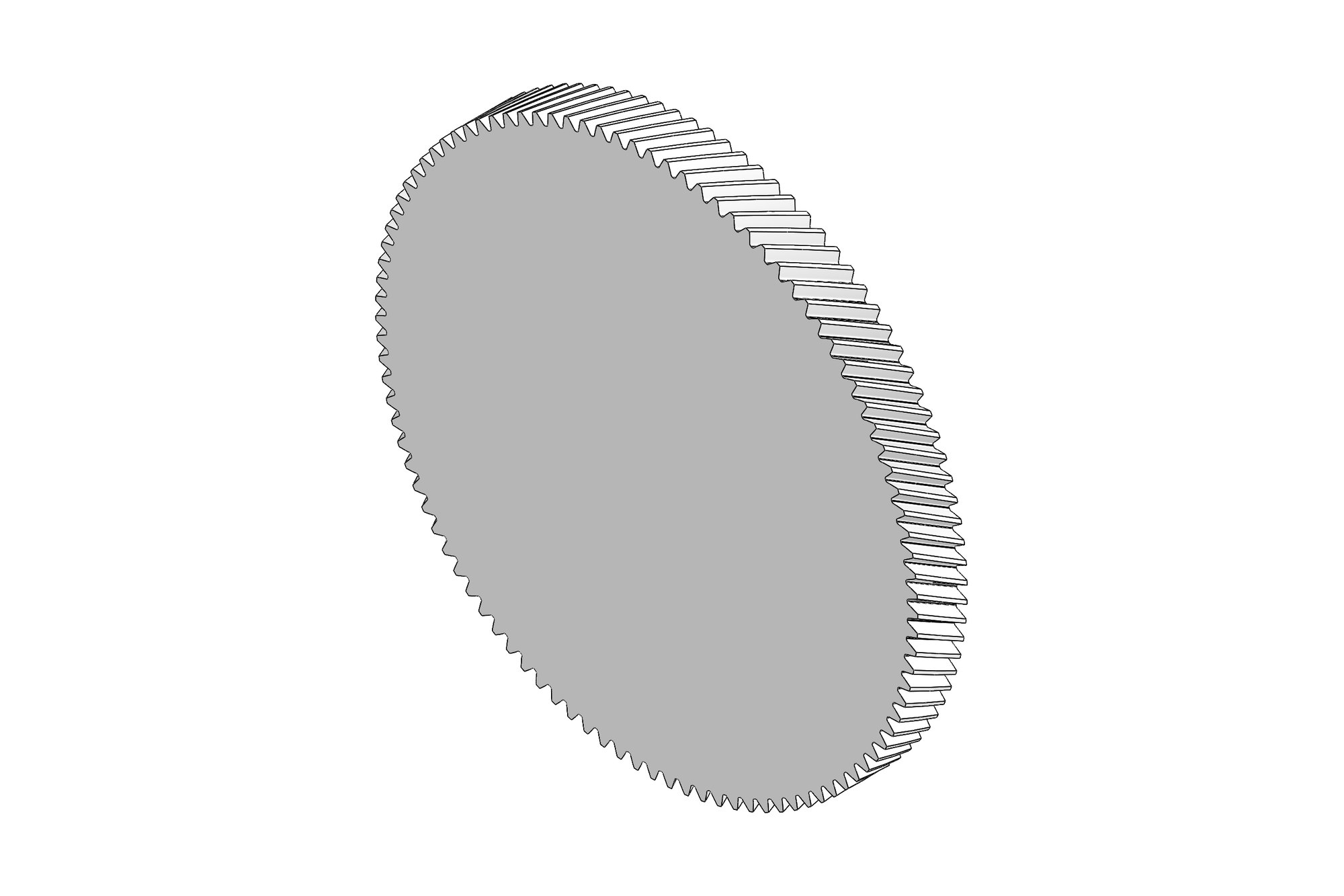 CAD model of a large helical gear with LH helix and a mating pinion