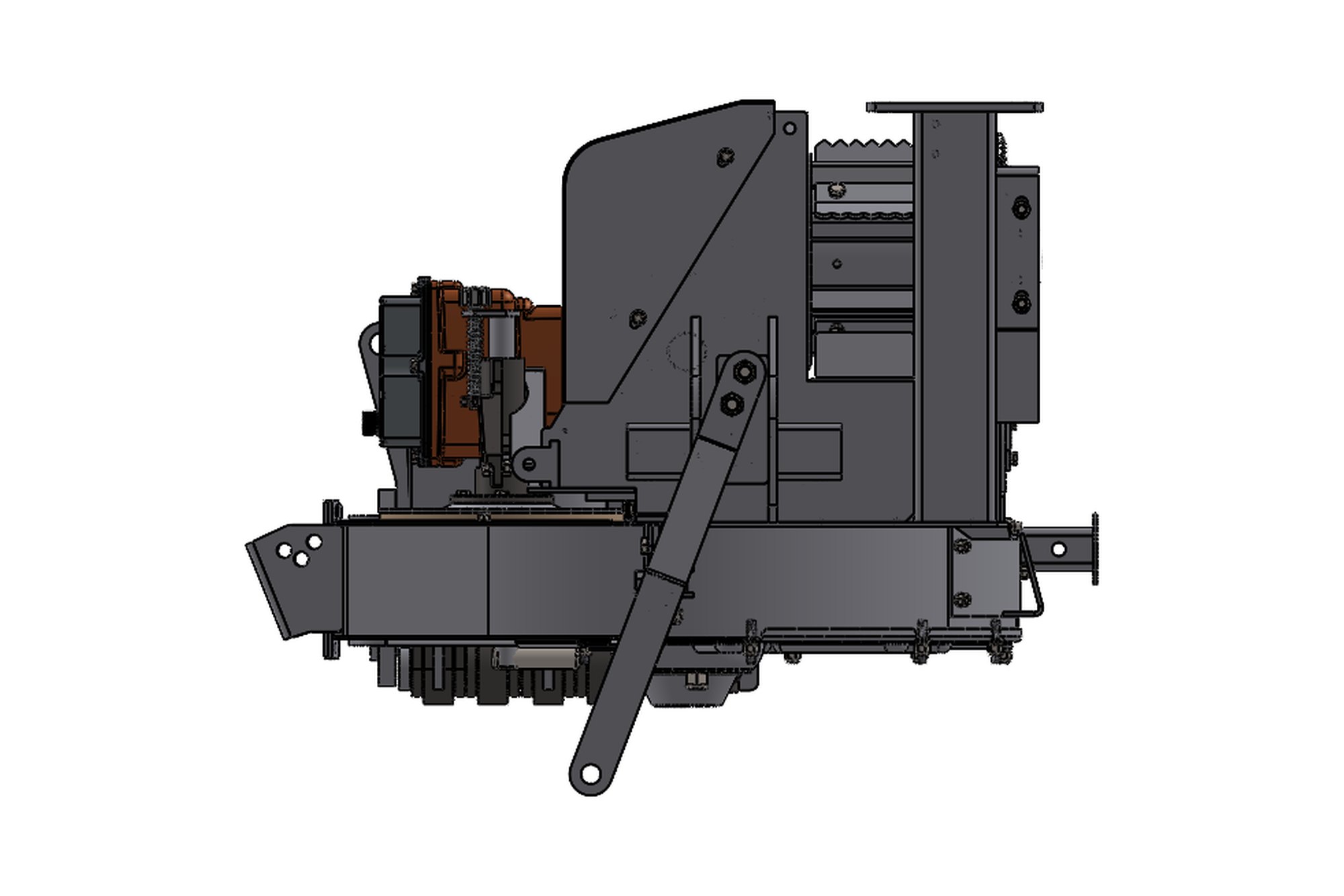 Front view with rotor housing and hitch