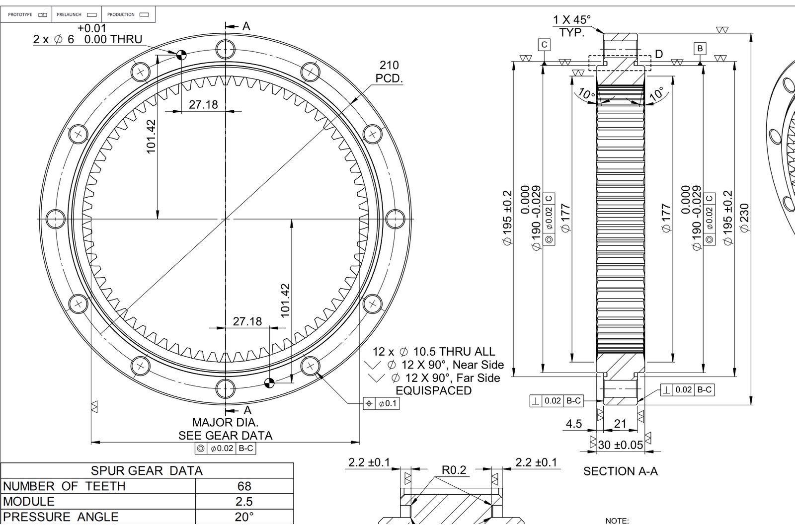 Two-Stage Planetary Gearbox with Cast Flanges — additional view